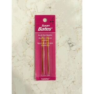 Susan Bates Crystalites Acrylic Yarn Needles 2 Pcs 7cm 2.75in 14109 Orange‎ NEW